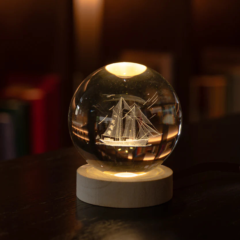 Lampe sphère en cristal 3D