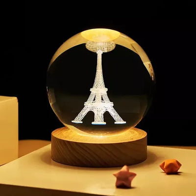 Lampe sphère en cristal 3D