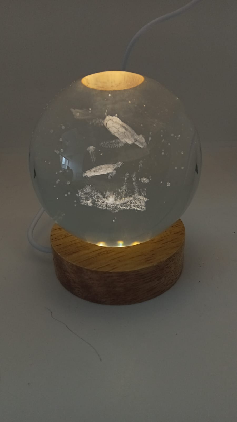 Lampe sphère en cristal 3D
