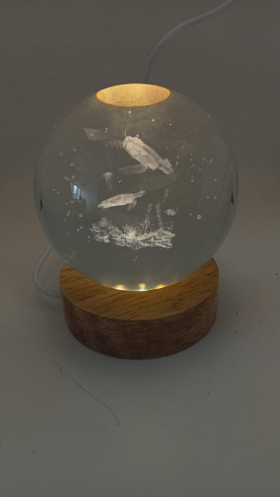 Lampe sphère en cristal 3D