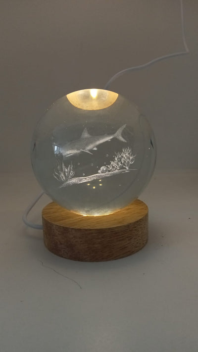 Lampe sphère en cristal 3D