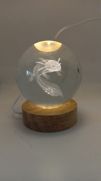 Lampe sphère en cristal 3D