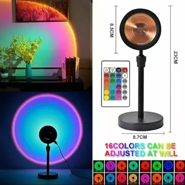 Projecteur de coucher de soleil décoratif à LED avec télécommande