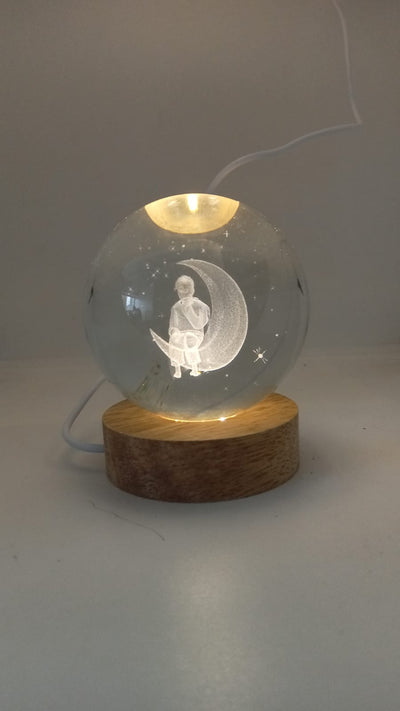 Lampe sphère en cristal 3D
