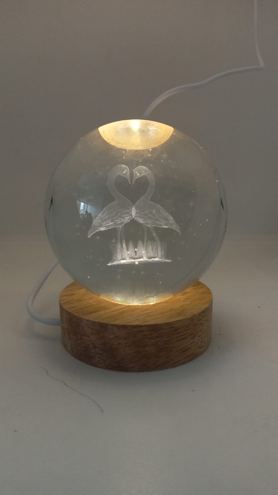 Lampe sphère en cristal 3D