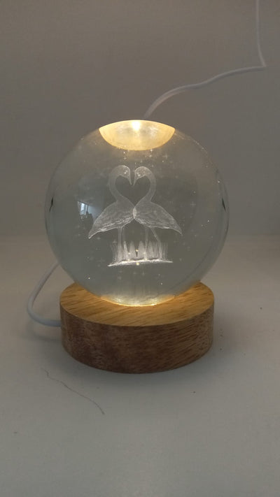 Lampe sphère en cristal 3D